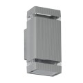 GLOBOSTAR® QUATRO 77895 Μοντέρνο Φωτιστικό Τοίχου - Απλίκα με Ντουί 2 x GU10 AC 220-240V Αδιάβροχο IP65 - Γκρι Ματ - Μ11 x Π10 x Υ25.5cm
