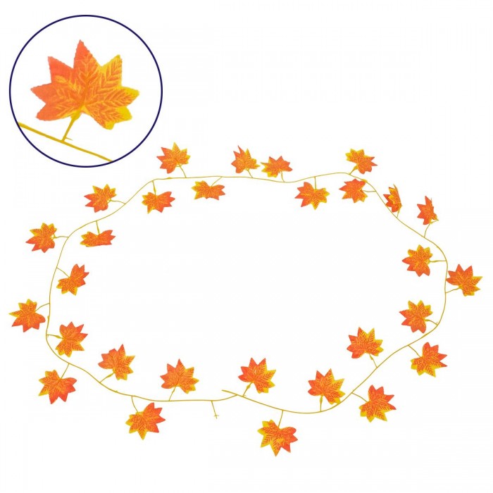 GloboStar® 78117 Τεχνητό Κρεμαστό Φυτό Διακοσμητική Γιρλάντα Λουλουδιών με 30 Πορτοκαλί Φύλλα Σφενδάμης M20 x Π20 x Υ220cm GloboStar® 78117 Τεχνητό Κρεμαστό Φυτό Διακοσμητική Γιρλάντα Λουλουδιών με 30 Πορτοκαλί Φύλλα Σφενδάμης M20 x Π20 x Υ220cm