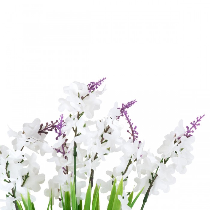 GloboStar® 78202 Τεχνητό Φυτό Μπουκέτο Διακοσμητικών Λουλουδιών με 10 Λευκές και Μωβ Λεβάντες M10 x Υ30 x Π10cm GloboStar® 78202 Τεχνητό Φυτό Μπουκέτο Διακοσμητικών Λουλουδιών με 10 Λευκές και Μωβ Λεβάντες M10 x Υ30 x Π10cm