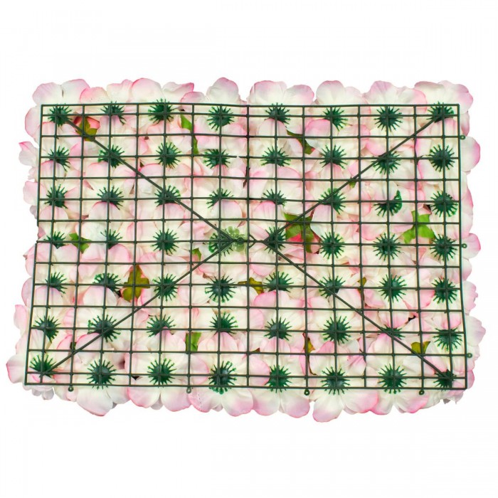 GloboStar® 78301 Συνθετικό Πάνελ Λουλουδιών - Κάθετος Κήπος Τριαντάφυλλο - Αζαλέα Μ60 x Υ40 x Π7cm