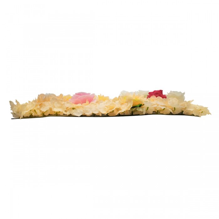 GloboStar® 78308 Συνθετικό Πάνελ Λουλουδιών - Κάθετος Κήπος Τριαντάφυλλο - Ορτανσία - Παιώνια Μ60 x Υ40 x Π7cm