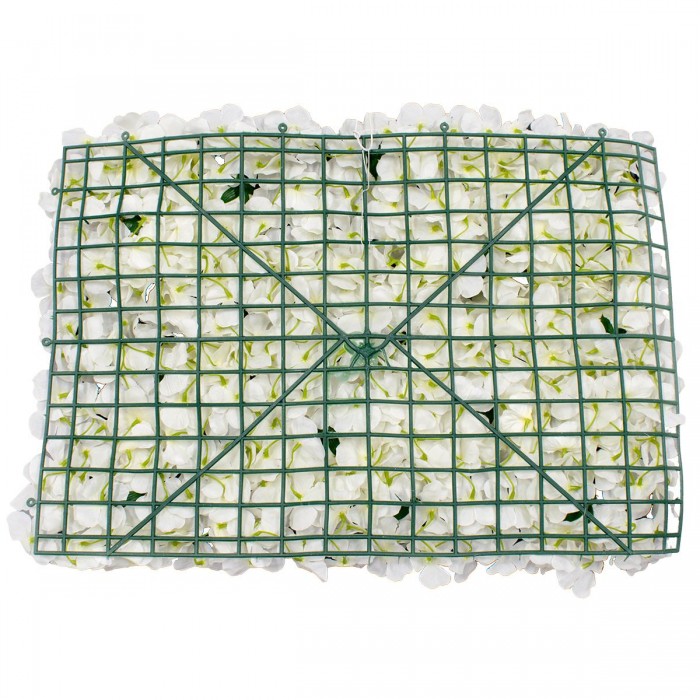 GloboStar® 78311 Συνθετικό Πάνελ Λουλουδιών - Κάθετος Κήπος Τριαντάφυλλο - Ορτανσία Μ60 x Υ40 x Π7cm