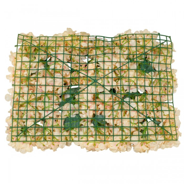 GloboStar® 78312 Συνθετικό Πάνελ Λουλουδιών - Κάθετος Κήπος Τριαντάφυλλο - Ορτανσία Μ60 x Υ40 x Π7cm