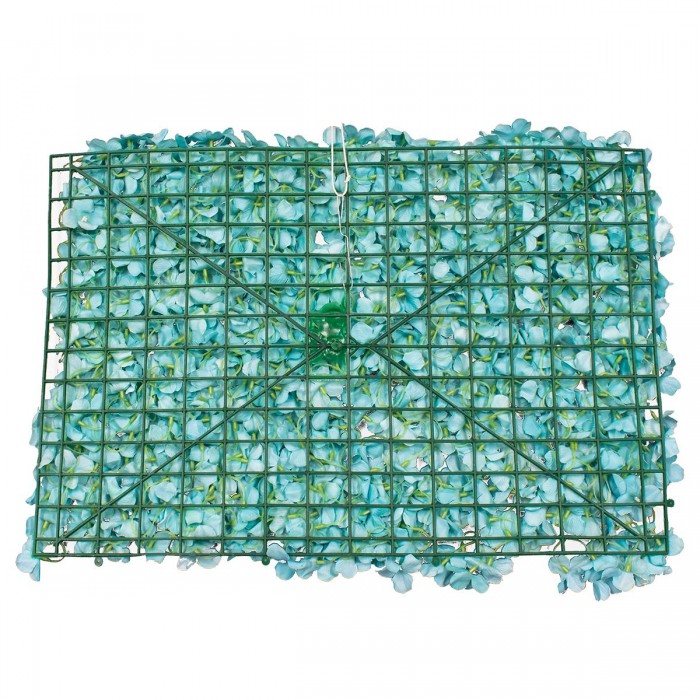 GloboStar® 78318 Συνθετικό Πάνελ Λουλουδιών - Κάθετος Κήπος Ορτανσία Τυρκουάζ Μ60 x Υ40 x Π5cm