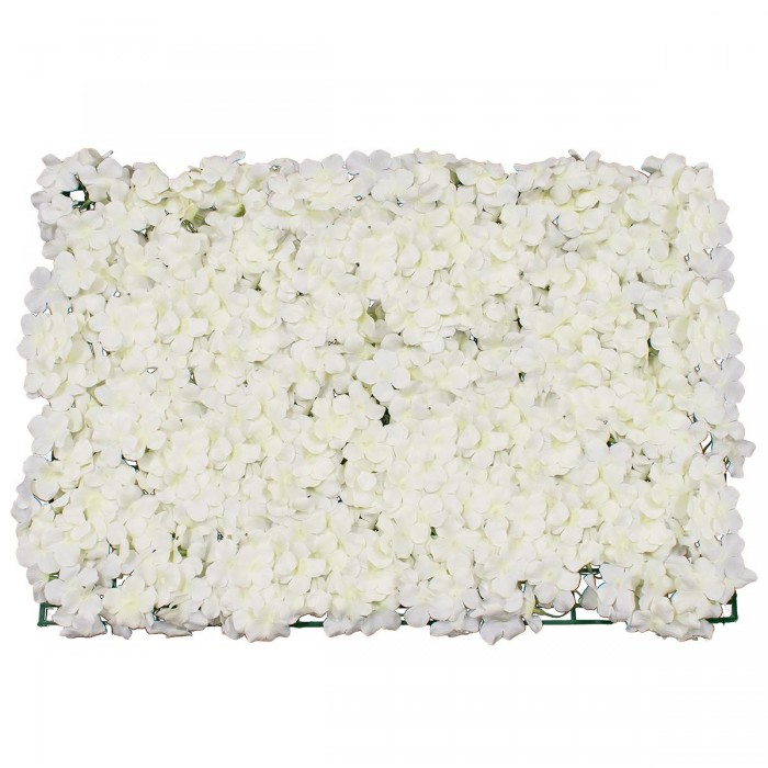 GloboStar® 78319 Συνθετικό Πάνελ Λουλουδιών - Κάθετος Κήπος Ορτανσία Λευκό Μ60 x Υ40 x Π5cm GloboStar® 78319 Συνθετικό Πάνελ Λουλουδιών - Κάθετος Κήπος Ορτανσία Λευκό Μ60 x Υ40 x Π5cm