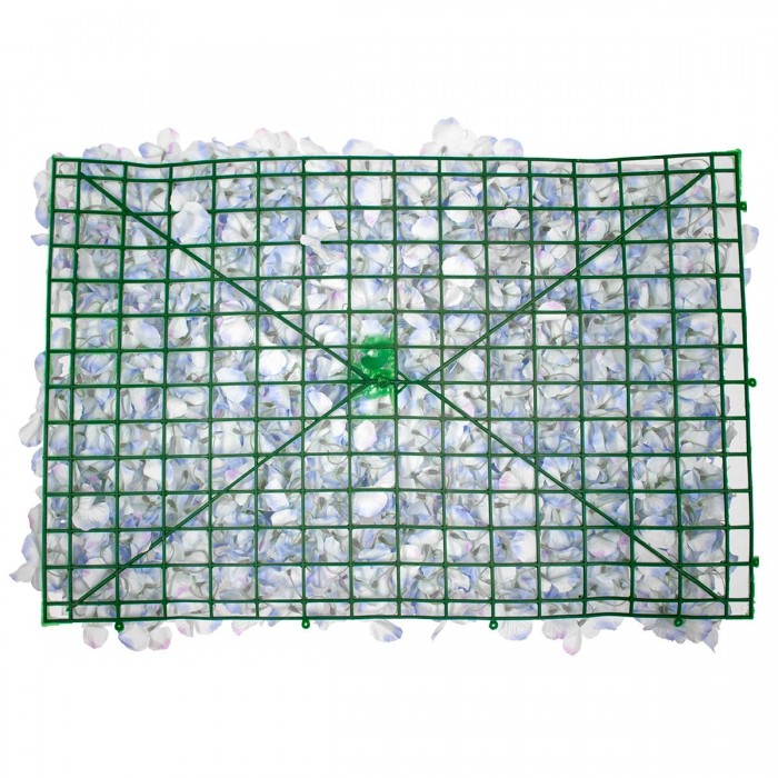 GloboStar® 78321 Συνθετικό Πάνελ Λουλουδιών - Κάθετος Κήπος Άγρια Ορτανσία Γαλάζιο/Λευκό Μ60 x Υ40 x Π5cm