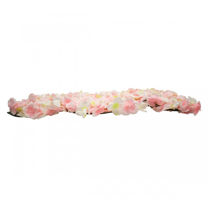 GloboStar® 78323 Συνθετικό Πάνελ Λουλουδιών - Κάθετος Κήπος Άγρια Ορτανσία Ροζ/Λευκό/Κίτρινο Μ60 x Υ40 x Π5cm