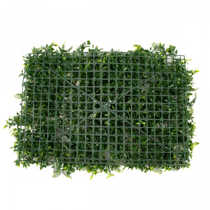 GLOBOSTAR® FERN 78407 Τεχνητό Πάνελ Φυλλωσιάς / Κάθετος Κήπος Ίληξ, Νάνος Φτέρη, Κοράλι & Κουφέα - Πράσινο - Μ60 x Π10 x Υ40cm