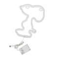 GloboStar® 78578 Φωτιστικό Ταμπέλα Φωτεινή Επιγραφή NEON LED Σήμανσης SNOOPY 5W με Καλώδιο Τροφοδοσίας USB - Μπαταρίας 3xAAA (Δεν Περιλαμβάνονται) - Θερμό Λευκό 2700K