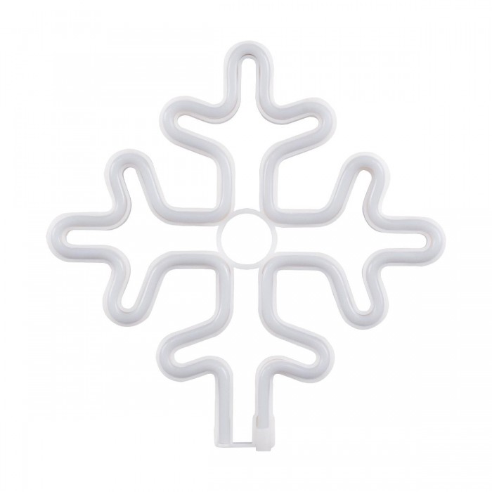GloboStar® 78581 Φωτιστικό Ταμπέλα Φωτεινή Επιγραφή NEON LED Σήμανσης SNOWFLAKE 5W με Καλώδιο Τροφοδοσίας USB - Μπαταρίας 3xAAA (Δεν Περιλαμβάνονται) - Ψυχρό Λευκό 6000K