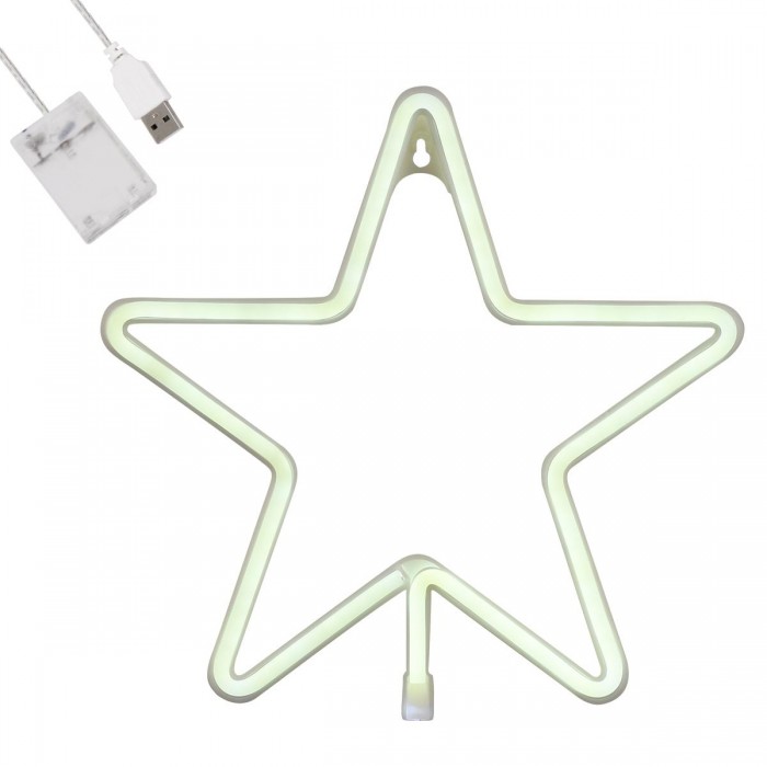 GloboStar® 78584 Φωτιστικό Ταμπέλα Φωτεινή Επιγραφή NEON LED Σήμανσης STAR 5W με Καλώδιο Τροφοδοσίας USB - Μπαταρίας 3xAAA (Δεν Περιλαμβάνονται) - Ψυχρό Λευκό 6000K GloboStar® 78584 Φωτιστικό Ταμπέλα Φωτεινή Επιγραφή NEON LED Σήμανσης STAR 5W με Καλώδιο Τροφοδοσίας USB - Μπαταρίας 3xAAA (Δεν Περιλαμβάνονται) - Ψυχρό Λευκό 6000K