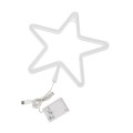 GloboStar® 78584 Φωτιστικό Ταμπέλα Φωτεινή Επιγραφή NEON LED Σήμανσης STAR 5W με Καλώδιο Τροφοδοσίας USB - Μπαταρίας 3xAAA (Δεν Περιλαμβάνονται) - Ψυχρό Λευκό 6000K