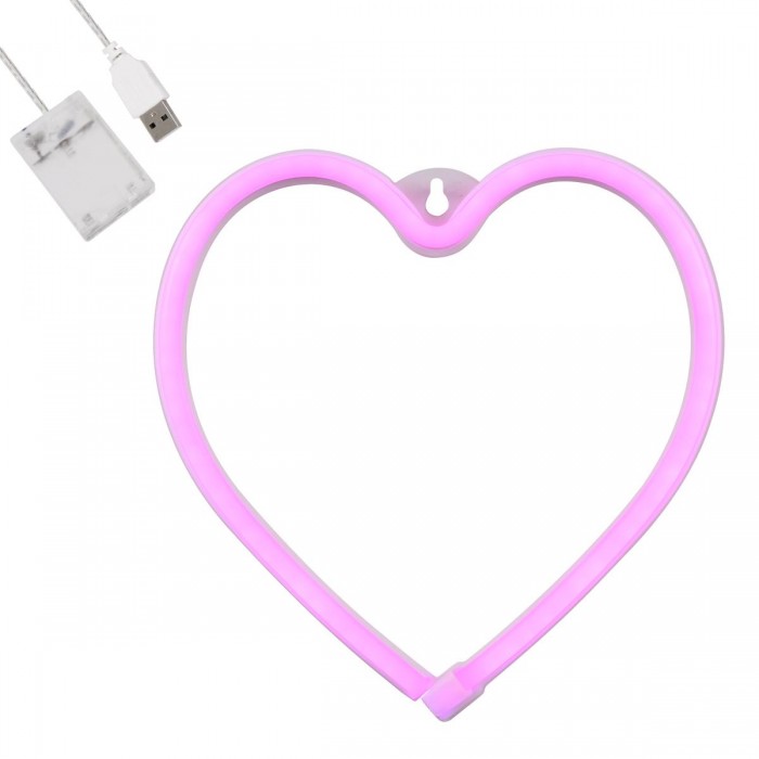 GloboStar® 78592 Φωτιστικό Ταμπέλα Φωτεινή Επιγραφή NEON LED Σήμανσης HEART 5W με Καλώδιο Τροφοδοσίας USB - Μπαταρίας 3xAAA (Δεν Περιλαμβάνονται) - Ροζ GloboStar® 78592 Φωτιστικό Ταμπέλα Φωτεινή Επιγραφή NEON LED Σήμανσης HEART 5W με Καλώδιο Τροφοδοσίας USB - Μπαταρίας 3xAAA (Δεν Περιλαμβάνονται) - Ροζ