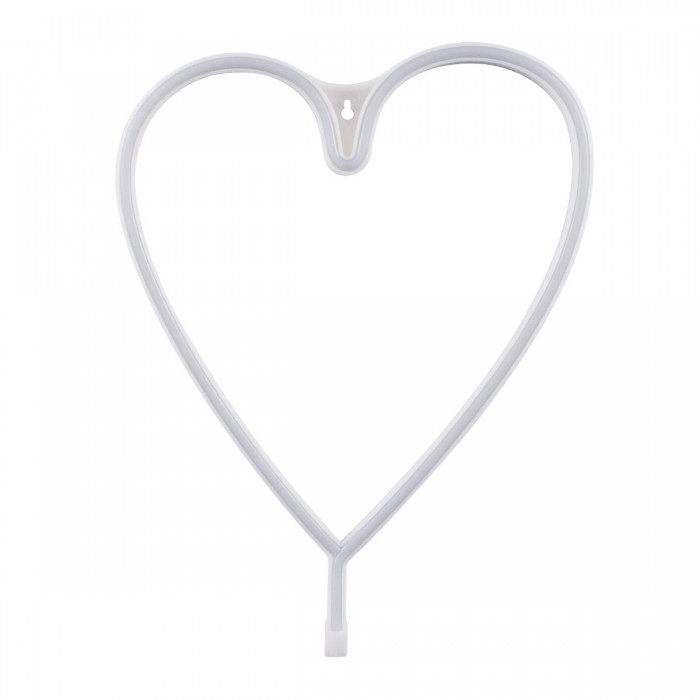 GloboStar® 78593 Φωτιστικό Ταμπέλα Φωτεινή Επιγραφή NEON LED Σήμανσης HEART LINE 5W με Καλώδιο Τροφοδοσίας USB - Μπαταρίας 3xAAA (Δεν Περιλαμβάνονται) - Ροζ
