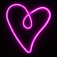 GloboStar® 78594 Φωτιστικό Ταμπέλα Φωτεινή Επιγραφή NEON LED Σήμανσης CALLIGRAPHIC HEART LINE 5W με Καλώδιο Τροφοδοσίας USB - Μπαταρίας 3xAAA (Δεν Περιλαμβάνονται) - Ροζ