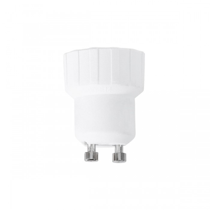 GloboStar® 78963 Πλαστικός Αντάπτορας Μετατροπέας από 1xGU10 Ντουί σε 1xE14 Ντουί Λευκό Φ3 x Υ4cm