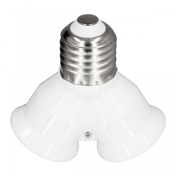 GloboStar® 78969 Πλαστικός Αντάπτορας Μετατροπέας από 1xE27 Ντουί σε 2xE27 Ντουί Λευκό GloboStar® 78969 Πλαστικός Αντάπτορας Μετατροπέας από 1xE27 Ντουί σε 2xE27 Ντουί Λευκό