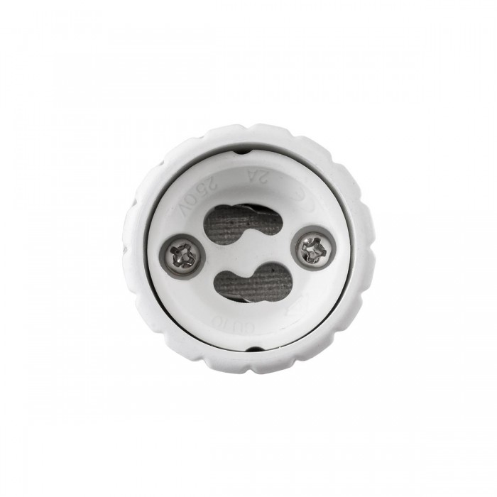 GloboStar® 78973 Πλαστικός Αντάπτορας Μετατροπέας από 1xE27 Ντουί σε 1xGU10 Ντουί Λευκό Φ3 x Υ5cm