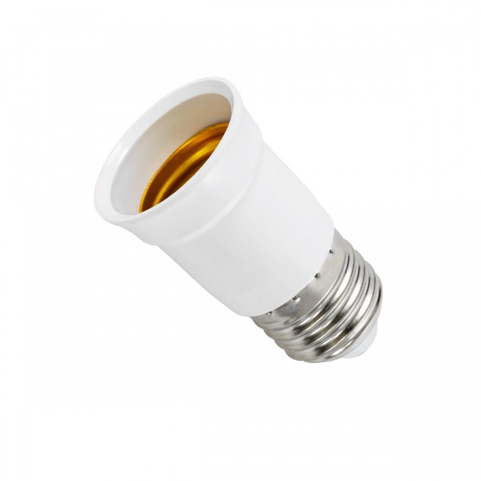 GloboStar® 78980 Πλαστικός Αντάπτορας Μετατροπέας από 1xE27 Ντουί σε 1xE27 Ντουί Λευκό Φ4 x Υ6.5cm