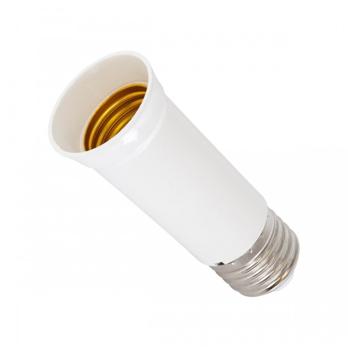 GloboStar® 78981 Πλαστικός Αντάπτορας από Ε27 σε Ε27 με Μακρύ Λαιμό D3.8 x H9.6cm