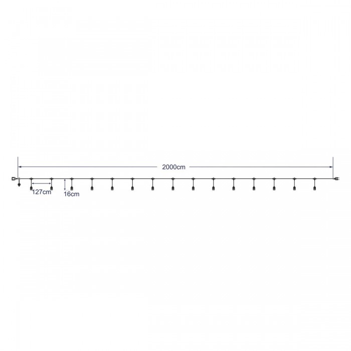 GloboStar® 78985 Καλωδιογιρλάντα PVC 20 Μέτρων με 15 Ντουί E27 με Πρίζα Schuko Επεκτεινόμενη Αδιάβροχη IP65 GloboStar® 78985 Καλωδιογιρλάντα PVC 20 Μέτρων με 15 Ντουί E27 με Πρίζα Schuko Επεκτεινόμενη Αδιάβροχη IP65