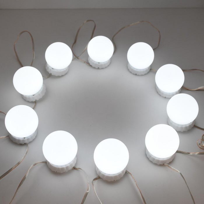GloboStar® 79047 Φωτιστικό Γιρλάντα με 10 Γλομπάκια για Μακιγιάζ - Καθρέπτη LED 8W 800lm DC 5V με Καλώδιο Τροφοδοσίας USB - Ενσωματωμένο Χειριστήριο Εναλλαγής Χρωμάτων & USB Wall Adapter Αδιάβροχο IP54 CCT Θερμό 2700K έως Ψυχρό 6000K Dimmable GloboStar® 79047 Φωτιστικό Γιρλάντα με 10 Γλομπάκια για Μακιγιάζ - Καθρέπτη LED 8W 800lm DC 5V με Καλώδιο Τροφοδοσίας USB - Ενσωματωμένο Χειριστήριο Εναλλαγής Χρωμάτων & USB Wall Adapter Αδιάβροχο IP54 CCT Θερμό 2700K έως Ψυχρό 6000K Dimmable