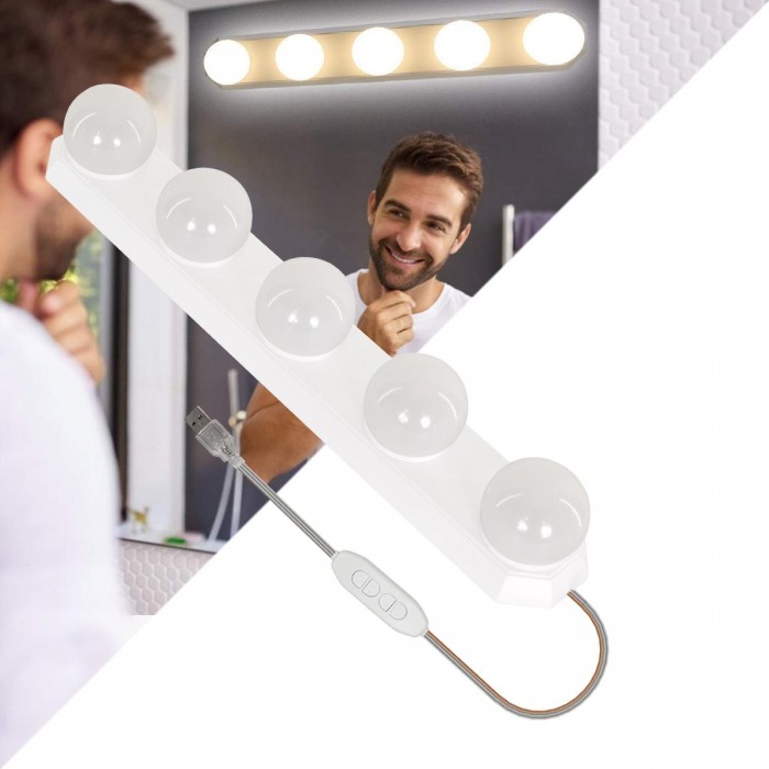 GloboStar® 79048 Φωτιστικό για Μακιγιάζ - Καθρέπτη - Πίνακα - Ντουλάπας LED 8W 800lm DC 5V με Καλώδιο Τροφοδοσίας USB & Ενσωματωμένο Χειριστήριο Εναλλαγής Χρωμάτων Αδιάβροχο IP54 CCT Θερμό 2700K έως Ψυχρό 6000K Dimmable GloboStar® 79048 Φωτιστικό για Μακιγιάζ - Καθρέπτη - Πίνακα - Ντουλάπας LED 8W 800lm DC 5V με Καλώδιο Τροφοδοσίας USB & Ενσωματωμένο Χειριστήριο Εναλλαγής Χρωμάτων Αδιάβροχο IP54 CCT Θερμό 2700K έως Ψυχρό 6000K Dimmable