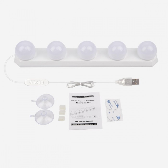 GloboStar® 79048 Φωτιστικό για Μακιγιάζ - Καθρέπτη - Πίνακα - Ντουλάπας LED 8W 800lm DC 5V με Καλώδιο Τροφοδοσίας USB & Ενσωματωμένο Χειριστήριο Εναλλαγής Χρωμάτων Αδιάβροχο IP54 CCT Θερμό 2700K έως Ψυχρό 6000K Dimmable GloboStar® 79048 Φωτιστικό για Μακιγιάζ - Καθρέπτη - Πίνακα - Ντουλάπας LED 8W 800lm DC 5V με Καλώδιο Τροφοδοσίας USB & Ενσωματωμένο Χειριστήριο Εναλλαγής Χρωμάτων Αδιάβροχο IP54 CCT Θερμό 2700K έως Ψυχρό 6000K Dimmable