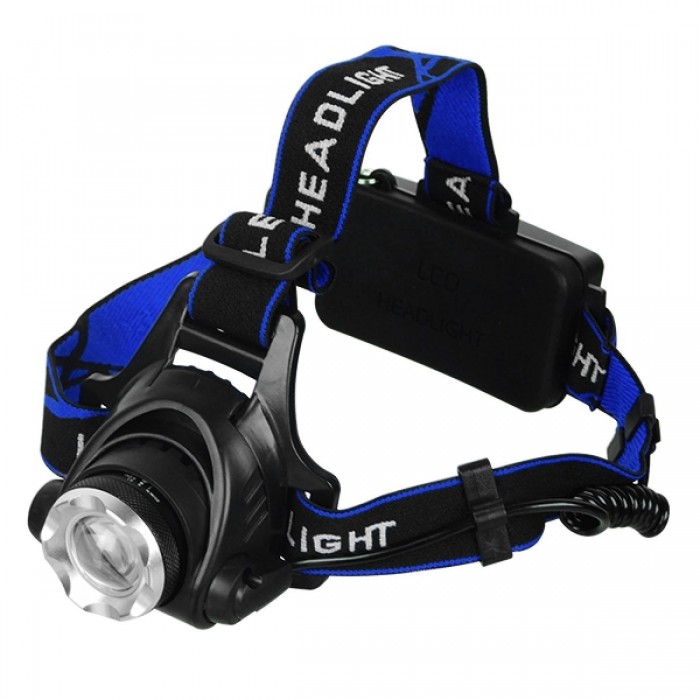 GloboStar® 79055 Φακός Κεφαλής Επαναφορτιζόμενος LED CREE XML2-T6 Chip 10 Watt 1800lm με 2 x 18650 Μπαταρίες 5200mAh Ψυχρό Λευκό 6000K