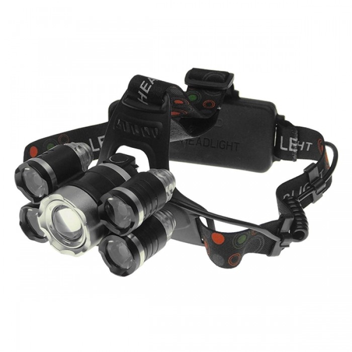 GloboStar® 79059 Φακός Κεφαλής Επαναφορτιζόμενος LED CREE XML2-T6 Chip 50 Watt 5000lm με 2 x 18650 Μπαταρίες 5200mAh Ψυχρό Λευκό 6000K