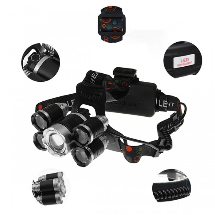 GloboStar® 79059 Φακός Κεφαλής Επαναφορτιζόμενος LED CREE XML2-T6 Chip 50 Watt 5000lm με 2 x 18650 Μπαταρίες 5200mAh Ψυχρό Λευκό 6000K GloboStar® 79059 Φακός Κεφαλής Επαναφορτιζόμενος LED CREE XML2-T6 Chip 50 Watt 5000lm με 2 x 18650 Μπαταρίες 5200mAh Ψυχρό Λευκό 6000K