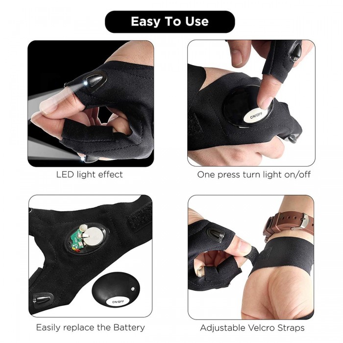 GloboStar® 79067 Γάντι Φακός με Φωτισμό LED για Αριστερό Χέρι 2W με Μπαταρία CR2016 Ψυχρό Λευκό 6000K GloboStar® 79067 Γάντι Φακός με Φωτισμό LED για Αριστερό Χέρι 2W με Μπαταρία CR2016 Ψυχρό Λευκό 6000K