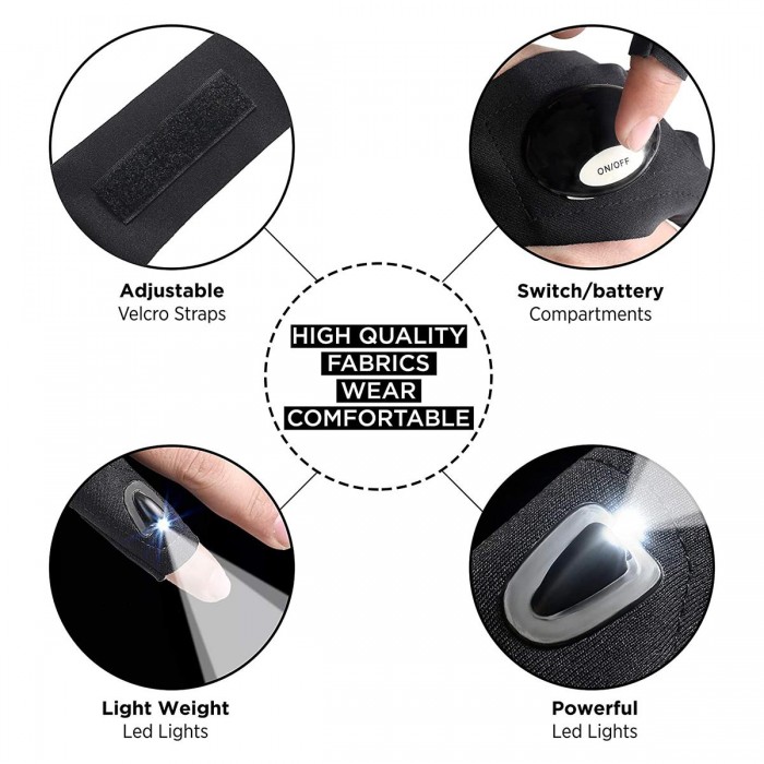 GloboStar® 79068 Γάντι Φακός με Φωτισμό LED για Δεξί Χέρι 2W με Μπαταρία CR2016 Ψυχρό Λευκό 6000K GloboStar® 79068 Γάντι Φακός με Φωτισμό LED για Δεξί Χέρι 2W με Μπαταρία CR2016 Ψυχρό Λευκό 6000K