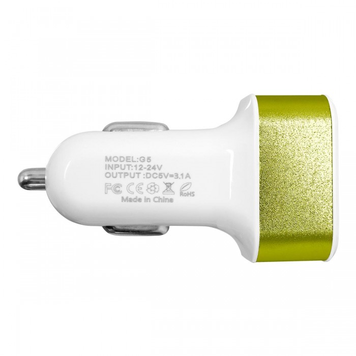 Globostar® 79502 Πράσινος Φορτιστής Αυτοκινήτου DC 12-24V με 3 Εξόδους USB DC 5V Max 3.1A 20W και Καλώδιο USB σε Type-C Globostar® 79502 Πράσινος Φορτιστής Αυτοκινήτου DC 12-24V με 3 Εξόδους USB DC 5V Max 3.1A 20W και Καλώδιο USB σε Type-C