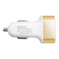 Globostar® 79505 Χρυσός Φορτιστής Αυτοκινήτου DC 12-24V με 3 Εξόδους USB DC 5V Max 3.1A 20W και Καλώδιο USB σε Type-C