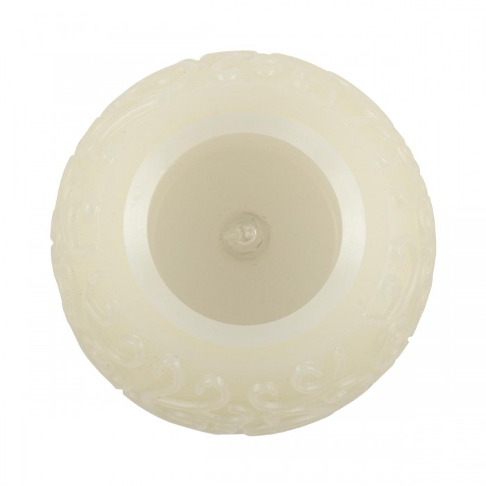GloboStar® CANDLE 79537 Διακοσμητικό Realistic Κερί με LED Εφέ Κινούμενης Φλόγας - Μπαταρίας 3 x LR1130 Θερμό Λευκό 2700K Μπεζ D6 x H5cm