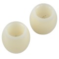 GloboStar® CANDLE 79548 ΣΕΤ 2 x Διακοσμητικά Realistic Κεράκια με LED Εφέ Κινούμενης Φλόγας - Μπαταρίας 12 x CR2032 Μπλε Μπεζ D6 x H5cm