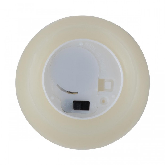 GloboStar® CANDLE 79548 ΣΕΤ 2 x Διακοσμητικά Realistic Κεράκια με LED Εφέ Κινούμενης Φλόγας - Μπαταρίας 12 x CR2032 Μπλε Μπεζ D6 x H5cm