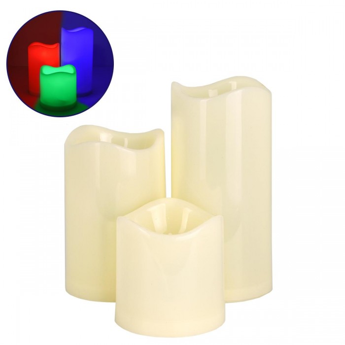 GloboStar® 79553 ΣΕΤ 3 Διακοσμητικών Realistic Κεριών με LED - Μπαταρίας & Ασύρματο Χειριστήριο IR Πολύχρωμα RGB Dimmable GloboStar® 79553 ΣΕΤ 3 Διακοσμητικών Realistic Κεριών με LED - Μπαταρίας & Ασύρματο Χειριστήριο IR Πολύχρωμα RGB Dimmable