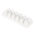 GloboStar® 79565 ΣΕΤ 12 Διακοσμητικών Realistic Κεριών με LED Εφέ Κινούμενης Φλόγας - με Ενσωματωμένη Μπαταρία - Επαναφορτιζόμενα & Βάση Φόρτισης Θερμό Λευκό 2700K