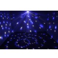 GloboStar® 79601-1 LED Party Disco Μπάλα με Περιστρεφόμενα Φωτορυθμικά Εφέ Πολύχρωμη RGB 15W με Sound Control Activated Εφέ και με Ασύρματο Χειριστήριο AC 230V IP20 Μ11 x Π8.6 x Υ13cm
