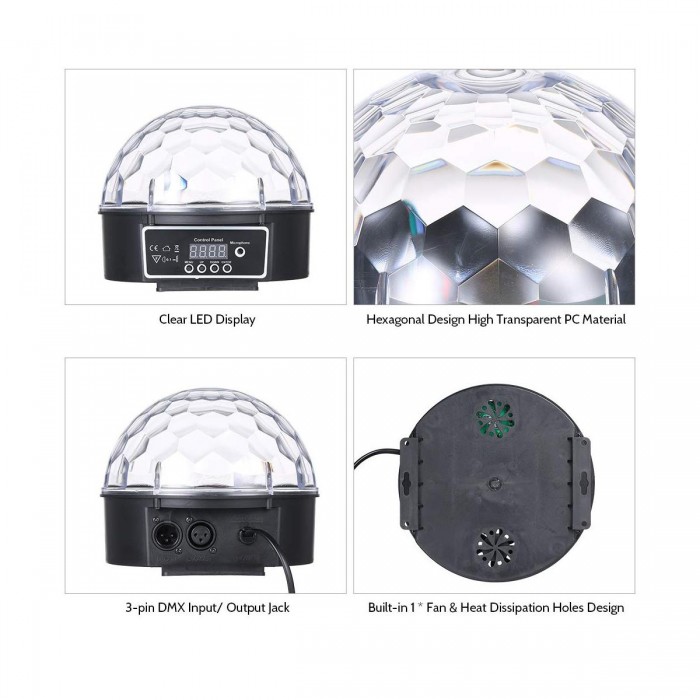 GloboStar® 79602 LED Party Disco Μπάλα με Περιστρεφόμενα Φωτορυθμικά Εφέ Πολύχρωμη RGB DMX512 20W με Sound Control Activated Εφέ και με Ασύρματο Χειριστήριο AC 230V IP20 Φ17 x Υ15cm GloboStar® 79602 LED Party Disco Μπάλα με Περιστρεφόμενα Φωτορυθμικά Εφέ Πολύχρωμη RGB DMX512 20W με Sound Control Activated Εφέ και με Ασύρματο Χειριστήριο AC 230V IP20 Φ17 x Υ15cm