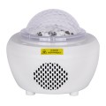 GloboStar® 79604 Λευκό Επιτραπέζιο Διακοσμητικό Φωτιστικό Ειδικών Εφε NIGHT SKY GALAXY 3D LED 10W DC 5V 2200mAh Επαναφορτιζόμενο με Bluetooth Speaker - Sound Activated - Καλώδιο Τροφοδοσίας USB και Ασύρματο Χειριστήριο RF 2.4Ghz Πολύχρωμo RGB Dimmable