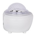 GloboStar® 79604 Λευκό Επιτραπέζιο Διακοσμητικό Φωτιστικό Ειδικών Εφε NIGHT SKY GALAXY 3D LED 10W DC 5V 2200mAh Επαναφορτιζόμενο με Bluetooth Speaker - Sound Activated - Καλώδιο Τροφοδοσίας USB και Ασύρματο Χειριστήριο RF 2.4Ghz Πολύχρωμo RGB Dimmable