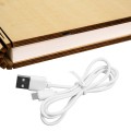 GloboStar® 79636 Vintage Ξύλινο Επιτραπέζιο Διακοσμητικό Φωτιστικό XL Βιβλίο LED SMD 4W 350lm DC 5V 2000mAh Επαναφορτιζόμενο με Καλώδιο Τροφοδοσίας USB RGB 21.5 x 16.5 x 2.2cm