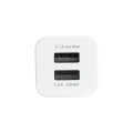 GloboStar® 79701 Φορτιστής Πρίζας Charger 1x Type-A USB Port 1.0 & 1x Type-A USB Port 2.1 For IPad DC 5V 3.1A Max 15W