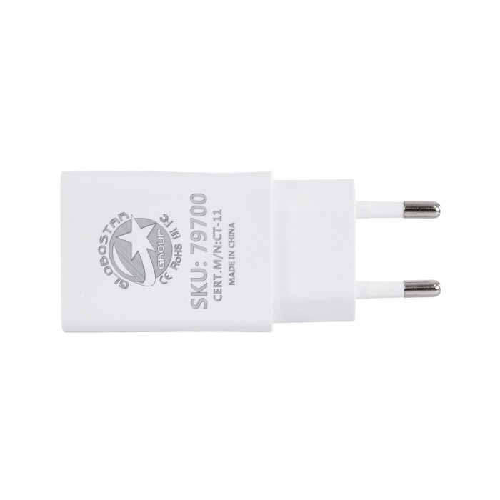 GloboStar® 79708 Φορτιστής Πρίζας Charger 1x Type-A USB Port DC 5V 1A Max 5W