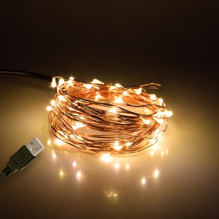 79721 Διακοσμητική Γιρλάντα 5 Μέτρων 50 LED USB 5 Volt 3 Watt με Χάλκινο Συρμάτινο Καλώδιο Θερμό Λευκό 3000K 79721 Διακοσμητική Γιρλάντα 5 Μέτρων 50 LED USB 5 Volt 3 Watt με Χάλκινο Συρμάτινο Καλώδιο Θερμό Λευκό 3000K