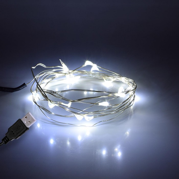 79730 Διακοσμητική Γιρλάντα 2 Μέτρων 20 LED USB 5 Volt 1.2 Watt με Ασημένιο Συρμάτινο Καλώδιο Ψυχρό Λευκό 6000K 79730 Διακοσμητική Γιρλάντα 2 Μέτρων 20 LED USB 5 Volt 1.2 Watt με Ασημένιο Συρμάτινο Καλώδιο Ψυχρό Λευκό 6000K