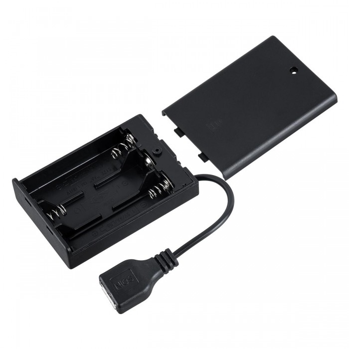 GloboStar® 79791 Box Τροφοδοσίας για Γιρλάντες LED USB 2.0 DC 5V με Μπαταρίες 3 x AA (Δεν Περιλαμβάνονται) & Διακόπτη On/Off - Μαύρο GloboStar® 79791 Box Τροφοδοσίας για Γιρλάντες LED USB 2.0 DC 5V με Μπαταρίες 3 x AA (Δεν Περιλαμβάνονται) & Διακόπτη On/Off - Μαύρο